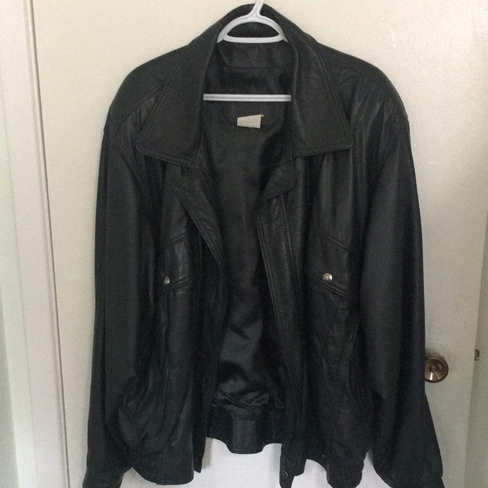 Dark Green Leather Men’s Jacket